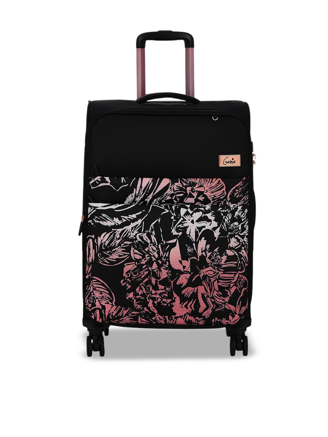 

Genie Ivy Printed Soft-Sided Large Trolley Bag, Black