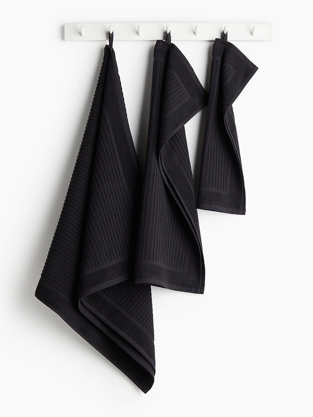 

H&M Black Cotton Terry Guest Towel