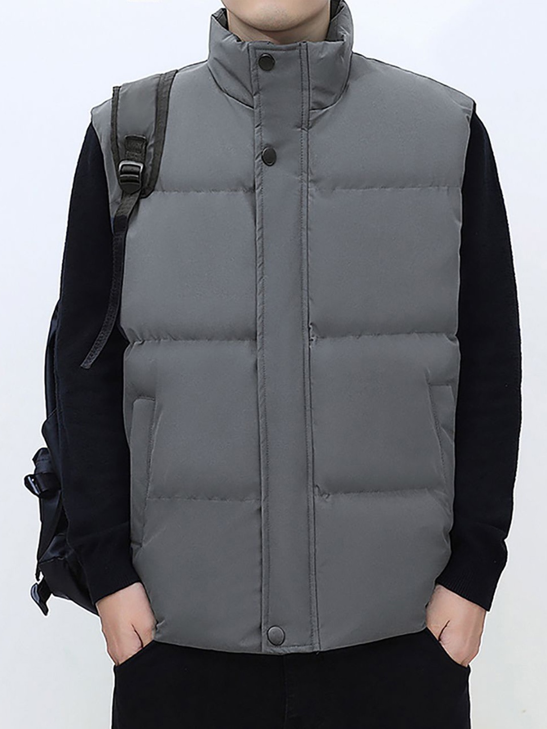 

StyleCast x Revolte Grey Mock Collar Padded Jacket