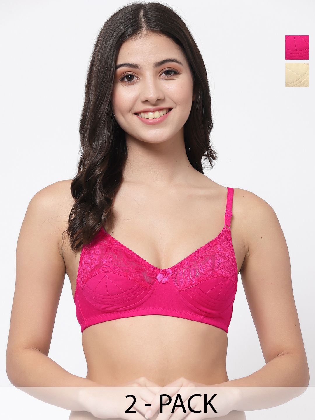 

Docare Bralette Bra Full Coverage, Pink