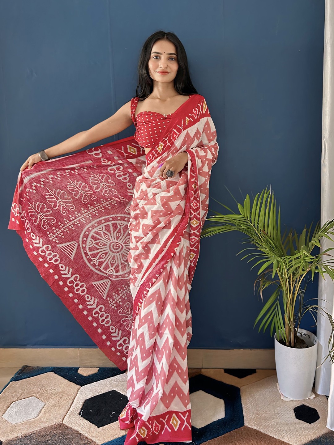 

Anouk Pure Cotton Bagh Saree, White