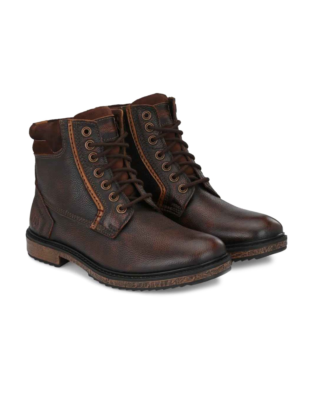 

MONDAIN Men Leather Boat Shoes, Brown