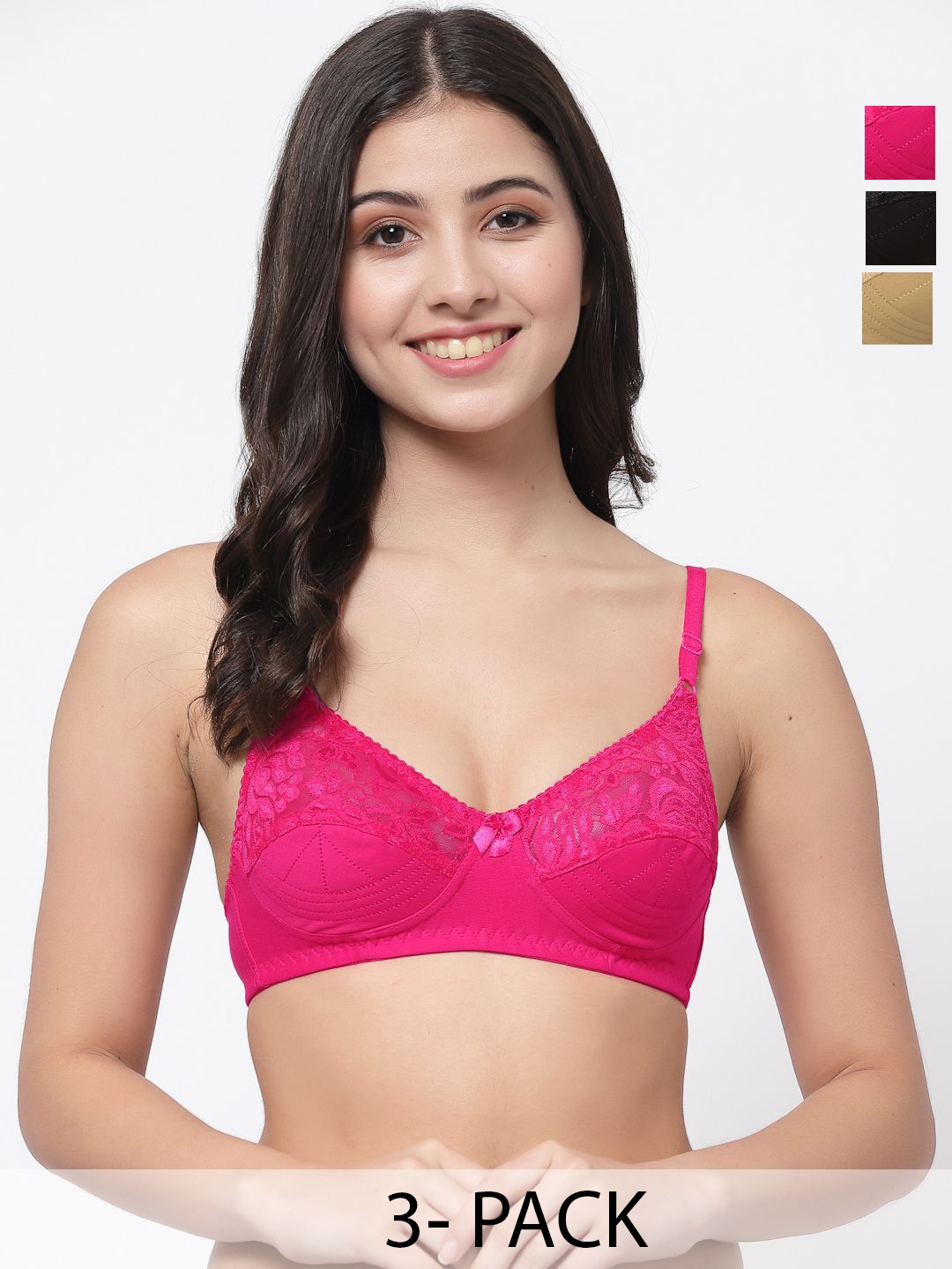 

Docare Bralette Bra Full Coverage, Pink