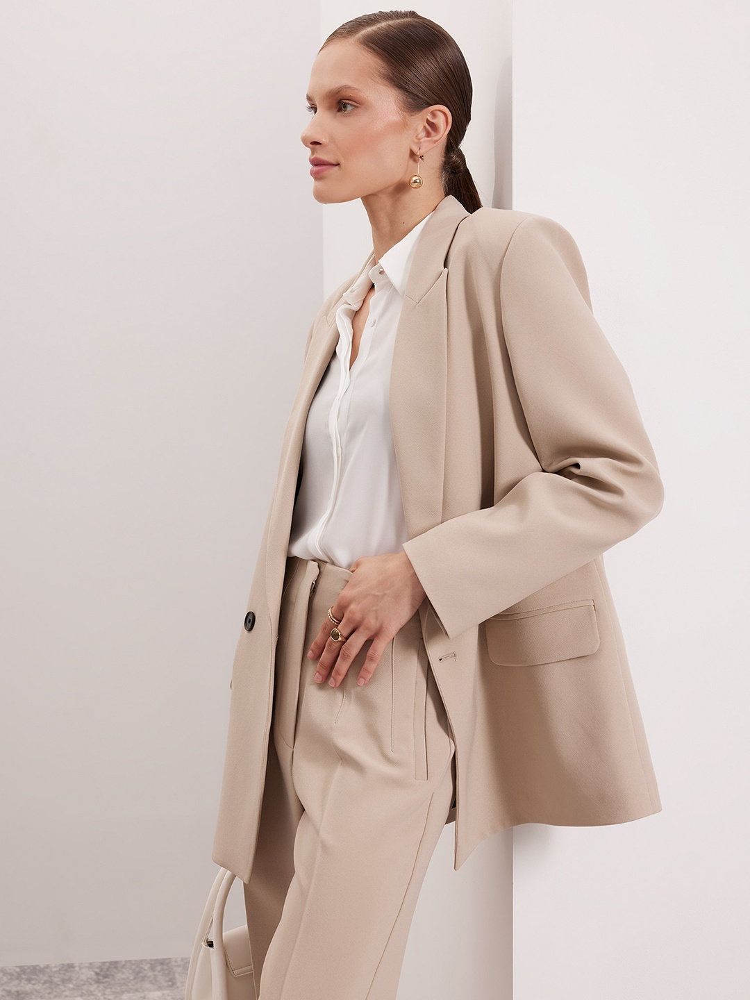 

DeFacto Double Breasted Blazer, Beige