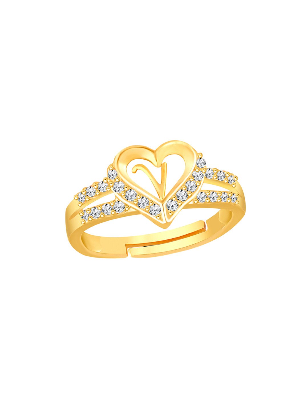 

Lila Gold-Plated American Diamond Stone-Studded Finger Ring