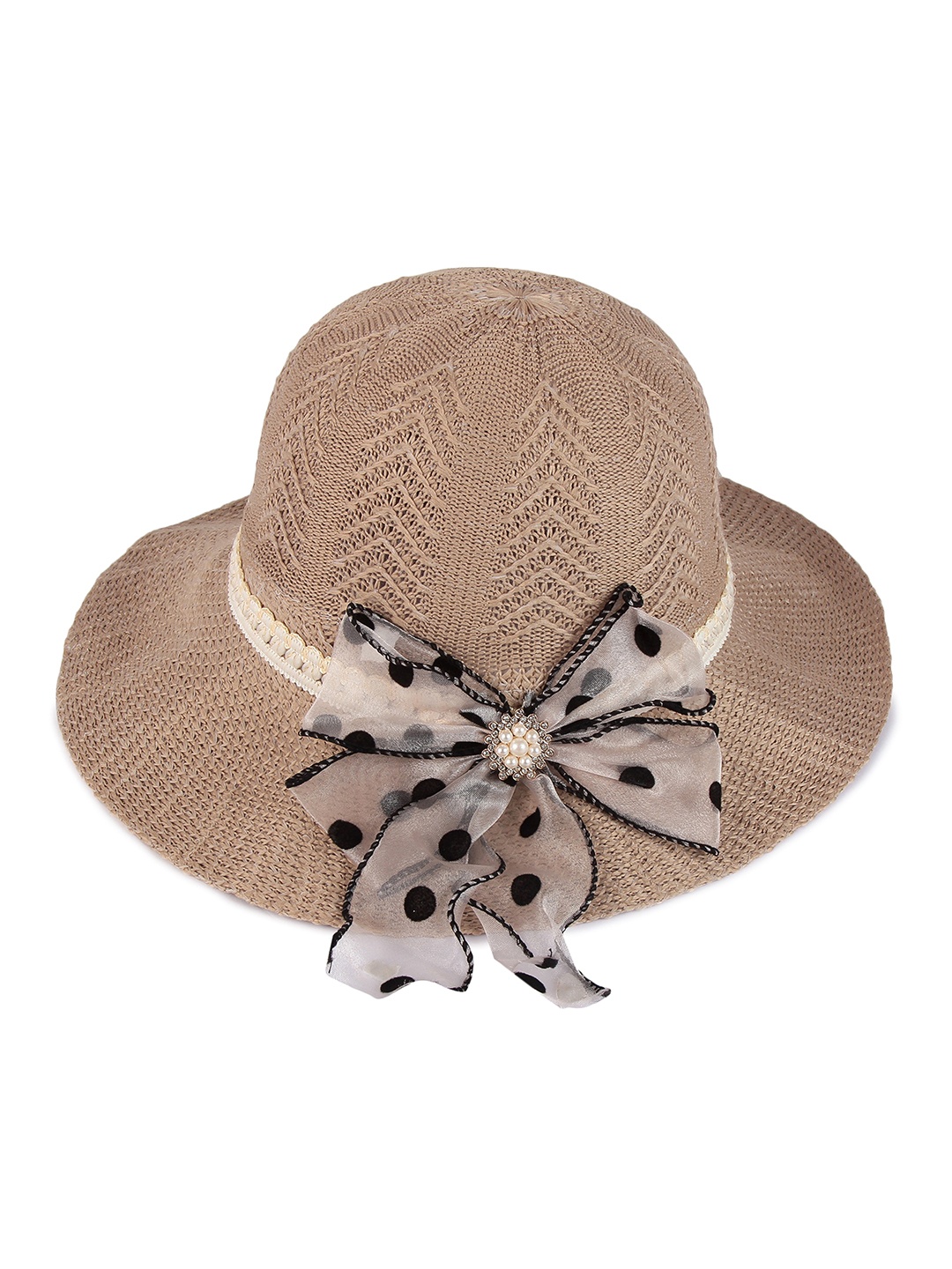 

Infispace Women Brown Self Design Fedora Hat