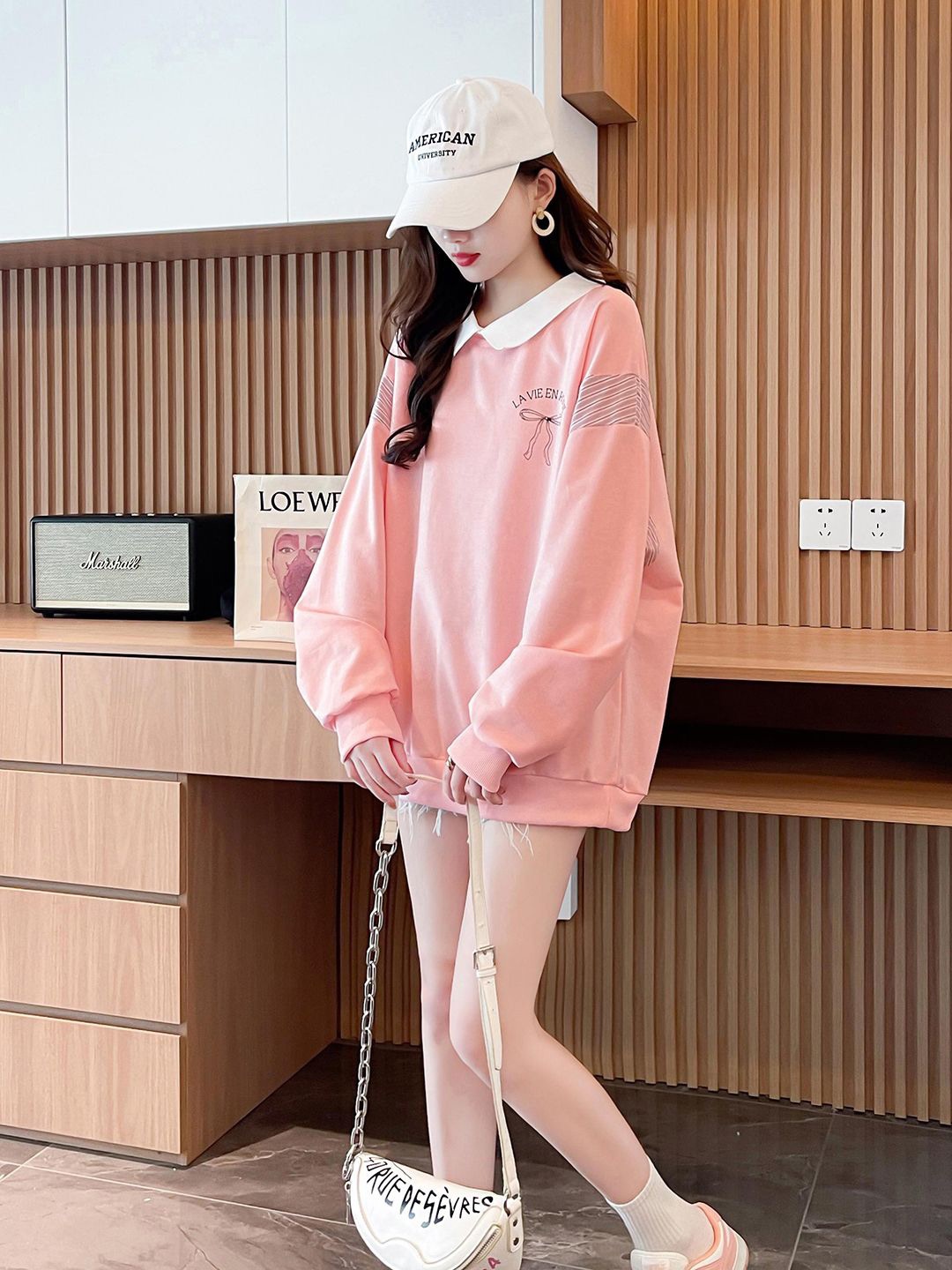 

JC Mode Women Striped Sweatshirt, Pink