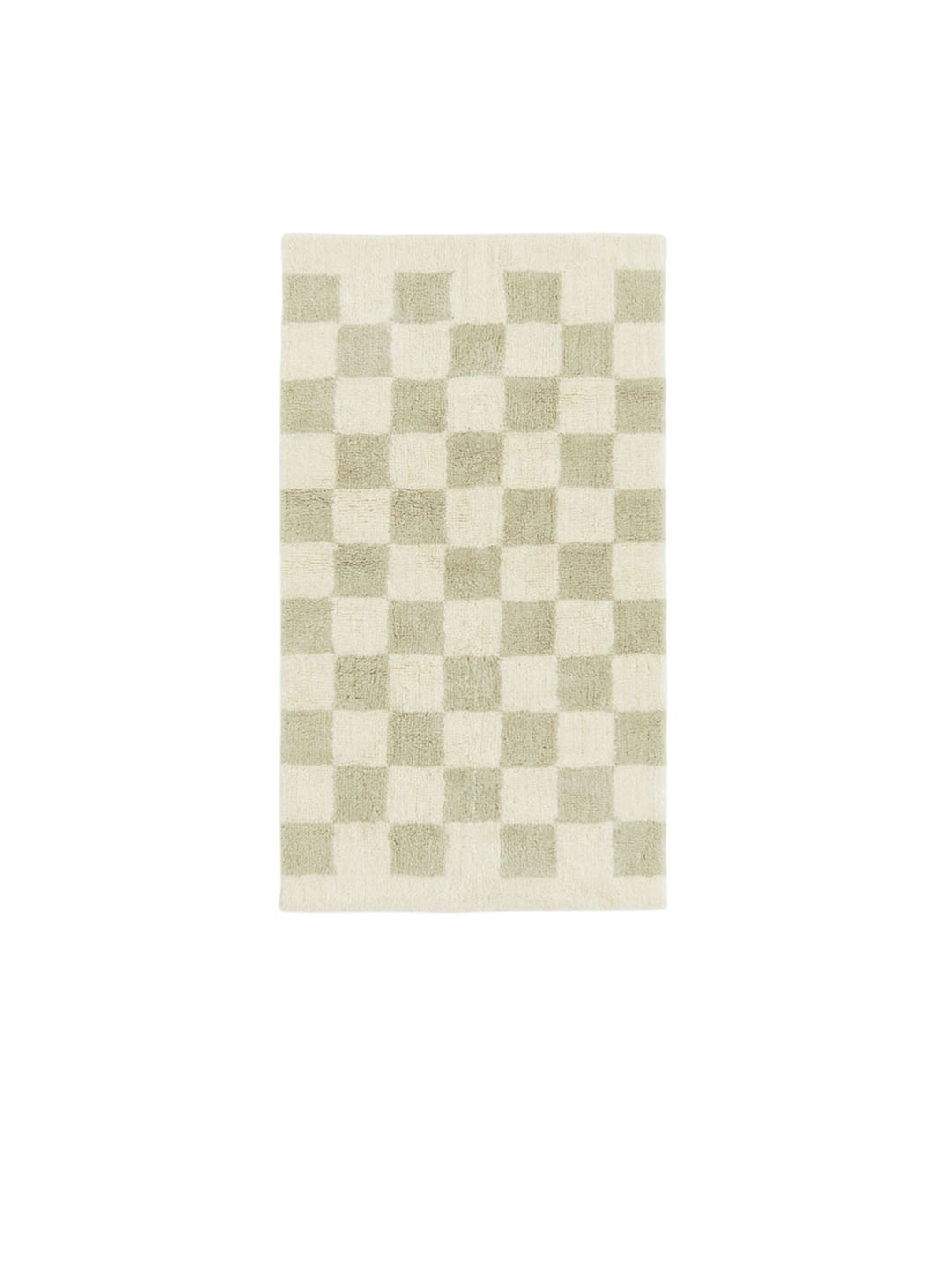 

H&M Green & Beige Patterned Wool-Blend Rug