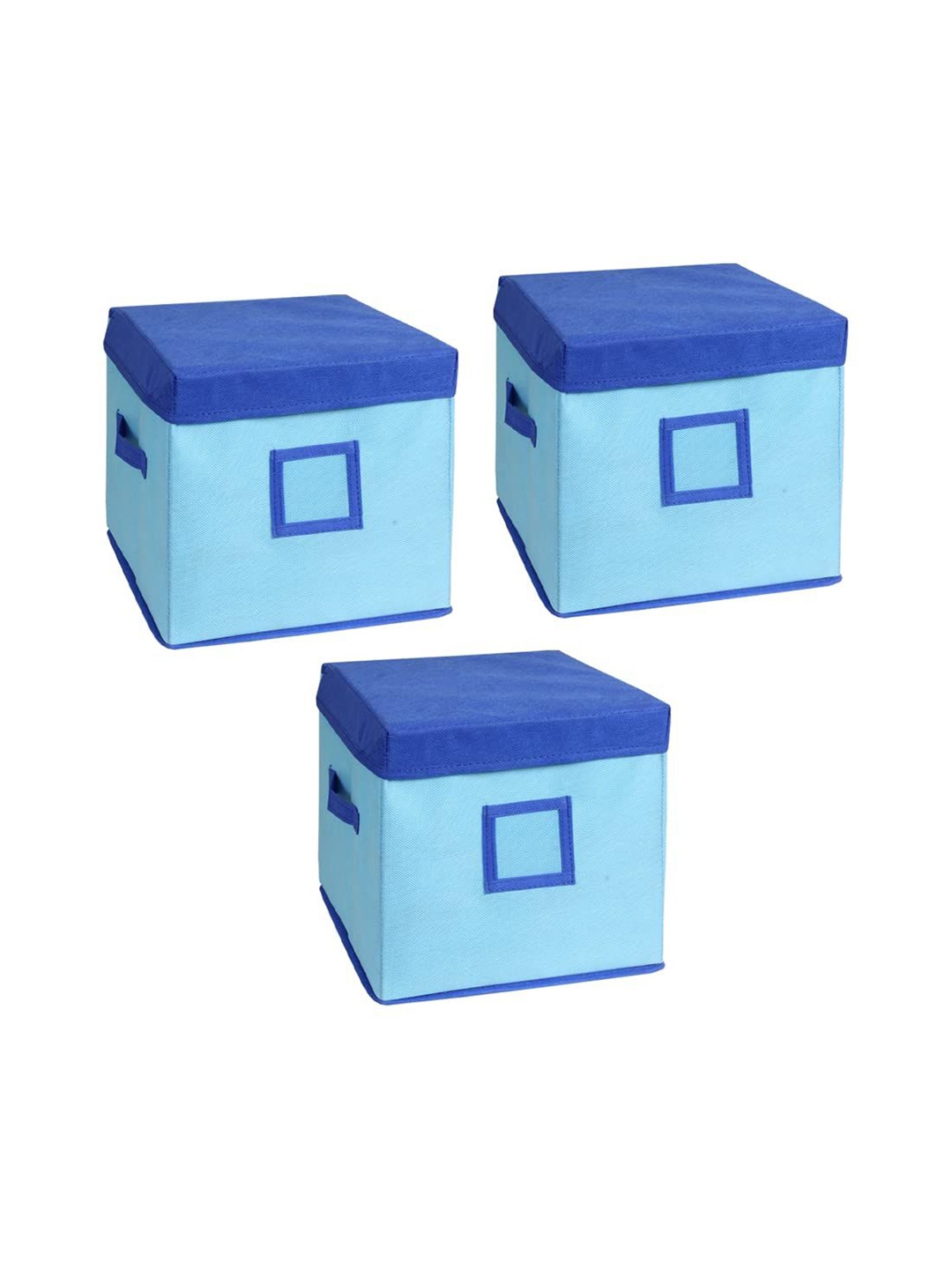 

prettykrafts Blue & Turquoise Blue 3 Pieces Reusable Multi-Utility Organisers