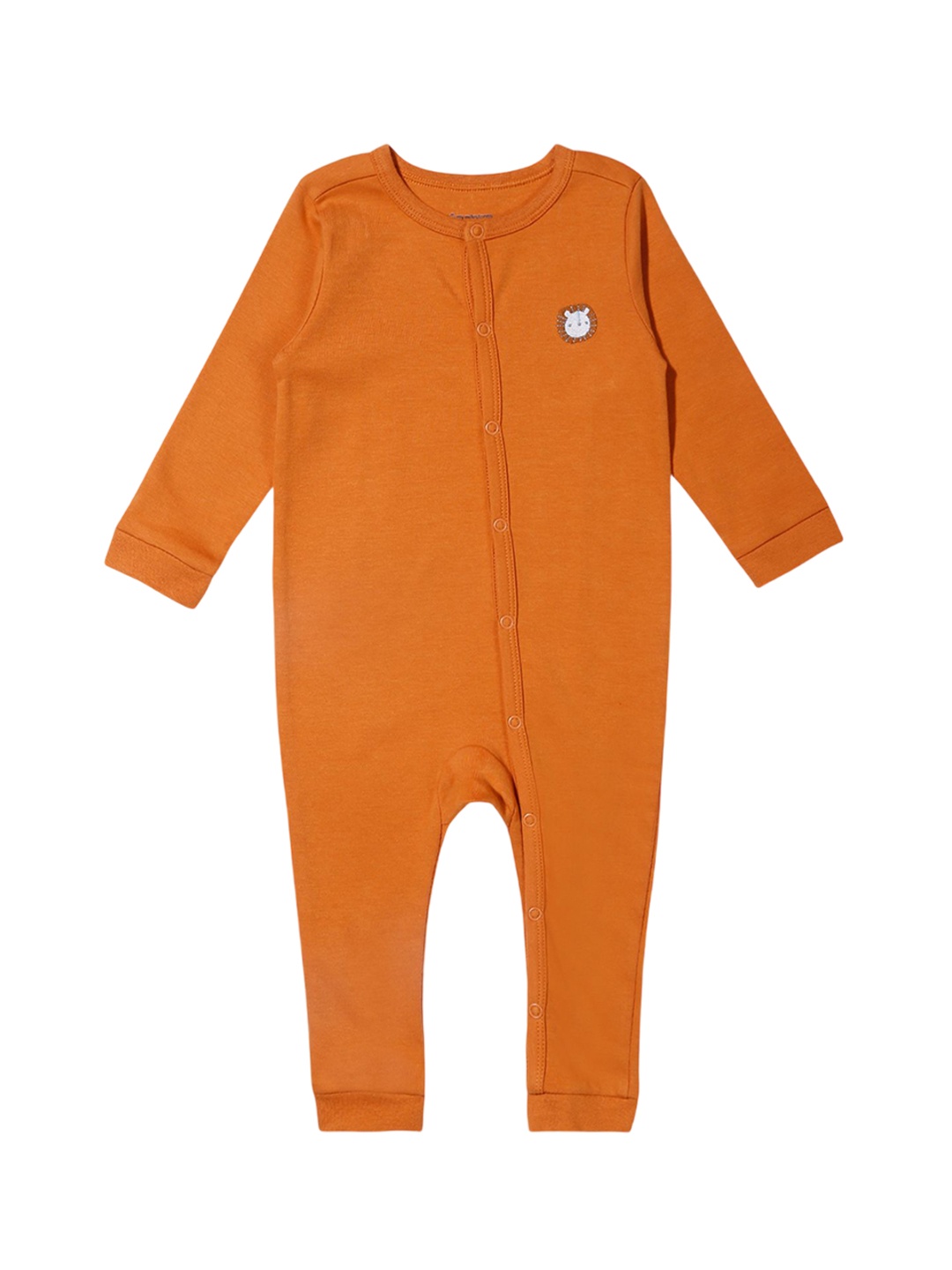 

My Milestones Infant Boys Solid Cotton Romper, Orange