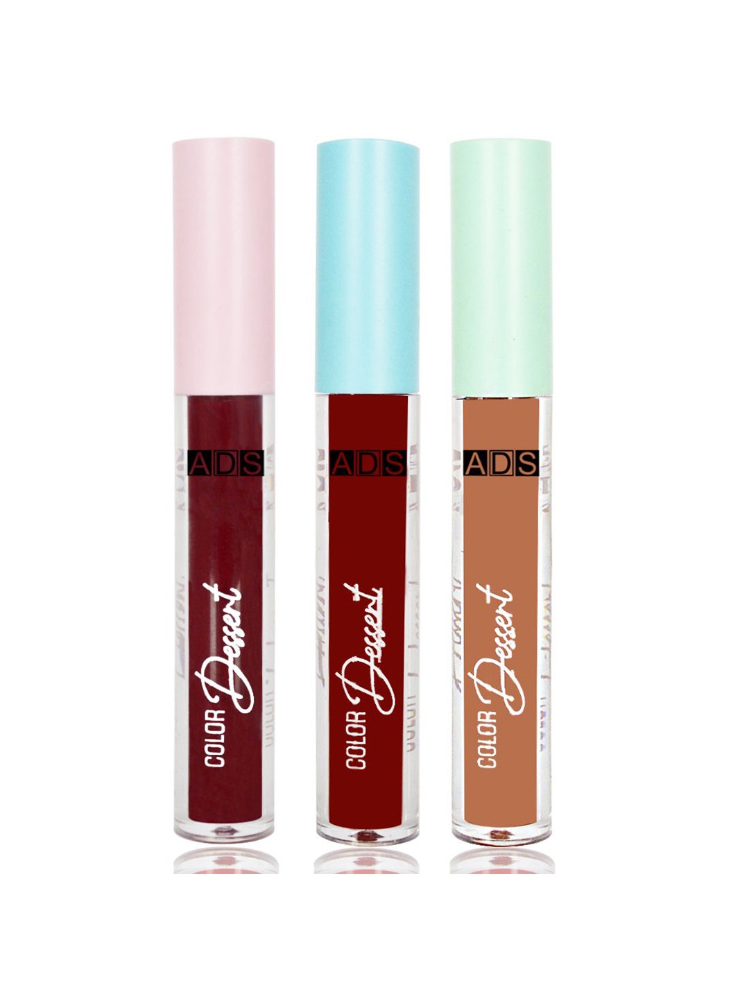 

A.D.S Set Of 3 Ultra Long-Lasting Liquid Matte Lipstick-4ml Each-11-08-09, Multi