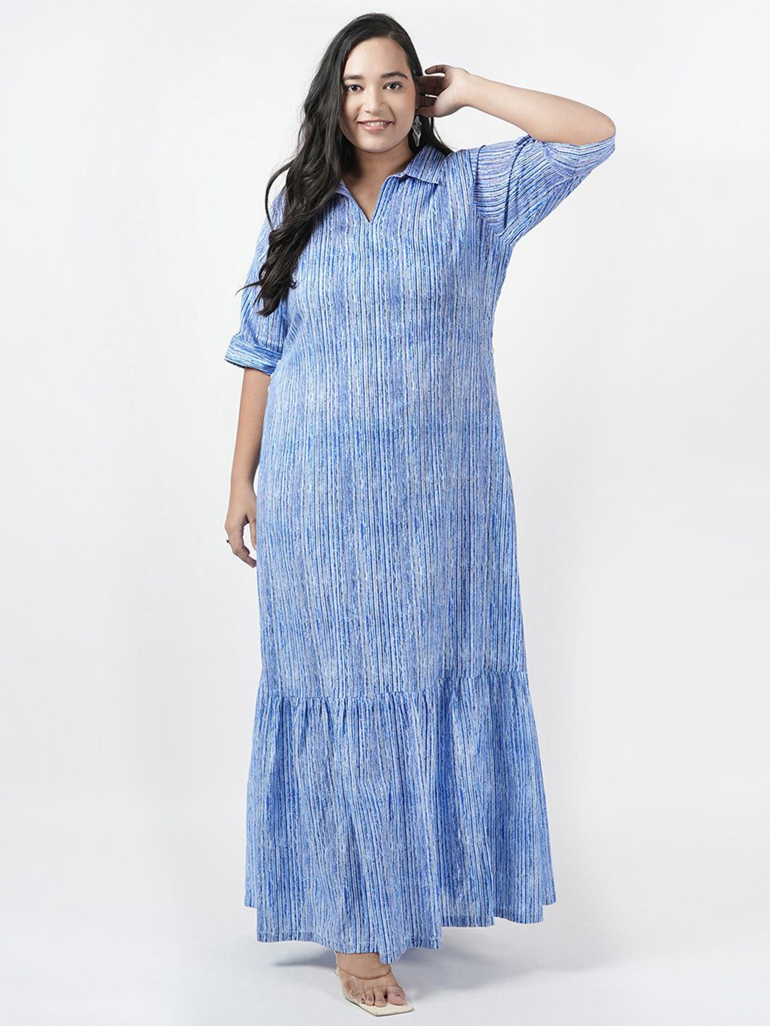 

LastInch Striped Maxi Dress, Blue