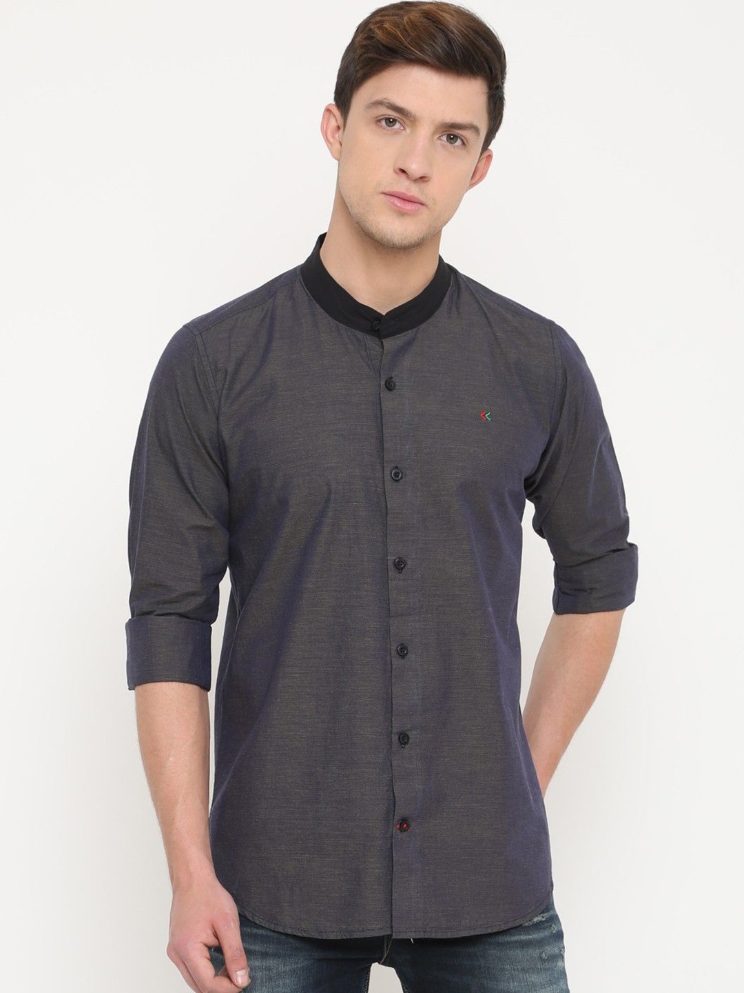 

Cross Court Men Slim Fit Opaque Casual Shirt, Black