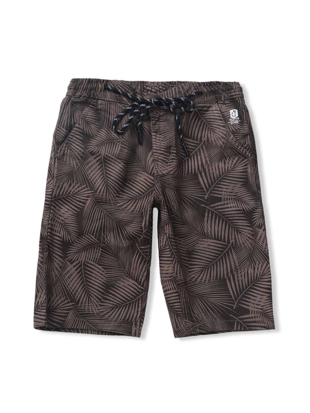 

Gini and Jony Boys Printed Regular Fit Shorts, Coffee brown