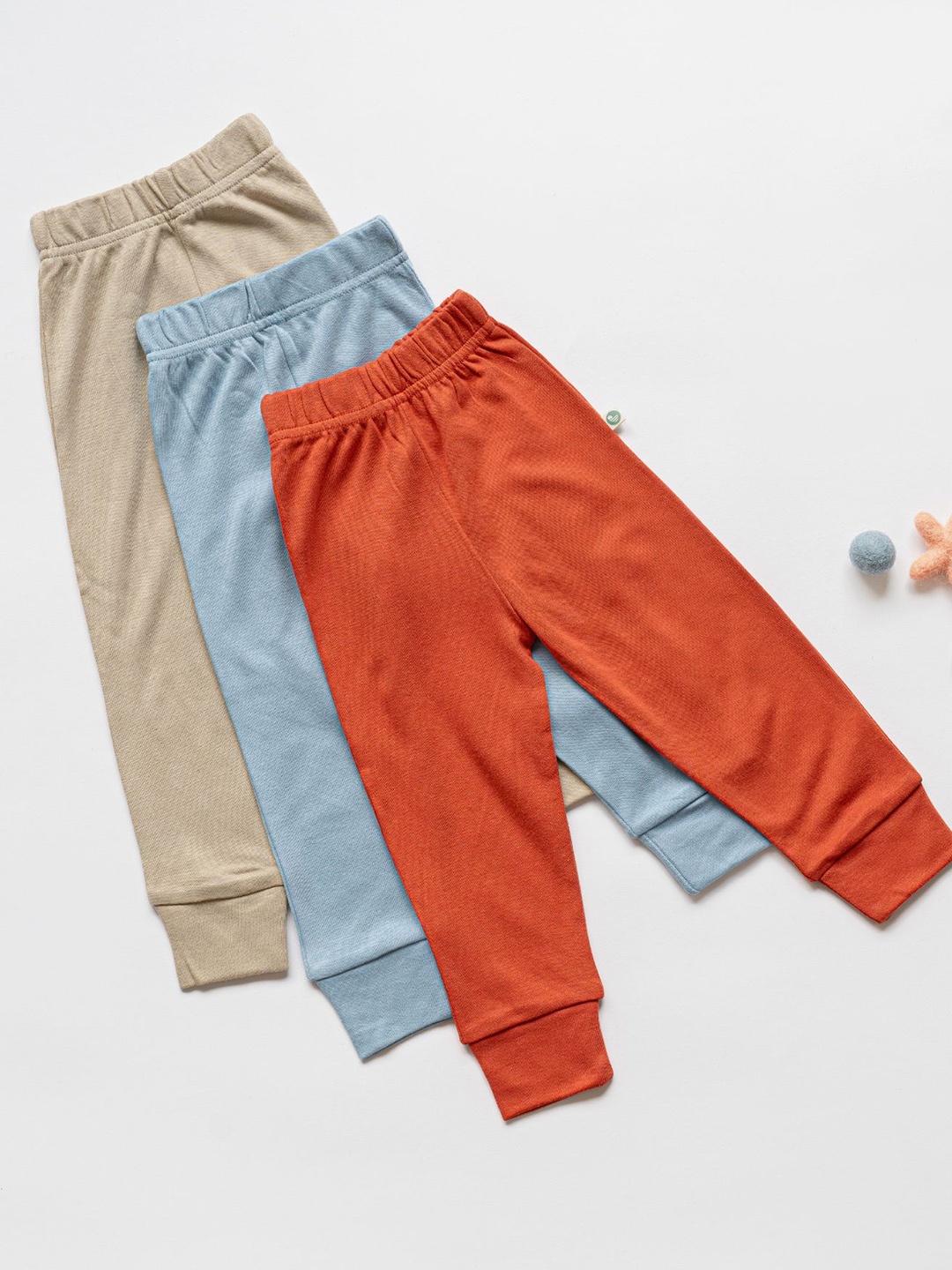 

cocoon care Infants Pack Of 3 Mid Rise Joggers, Orange
