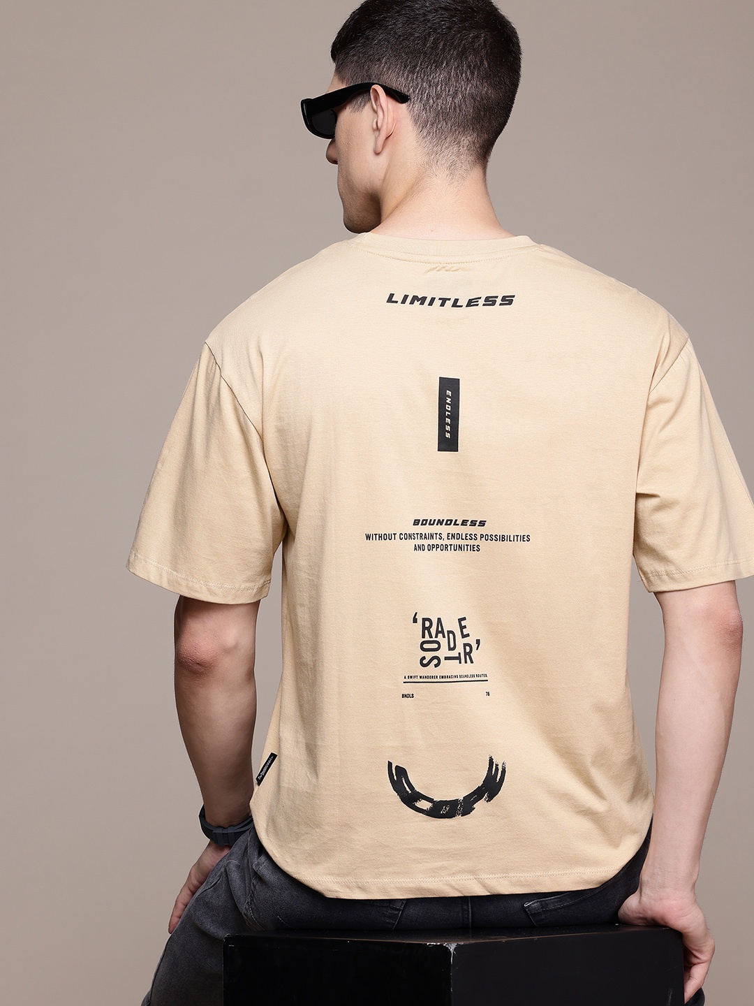 

The Roadster Lifestyle Co. Pure Cotton Relaxed Fit T-shirt, Beige
