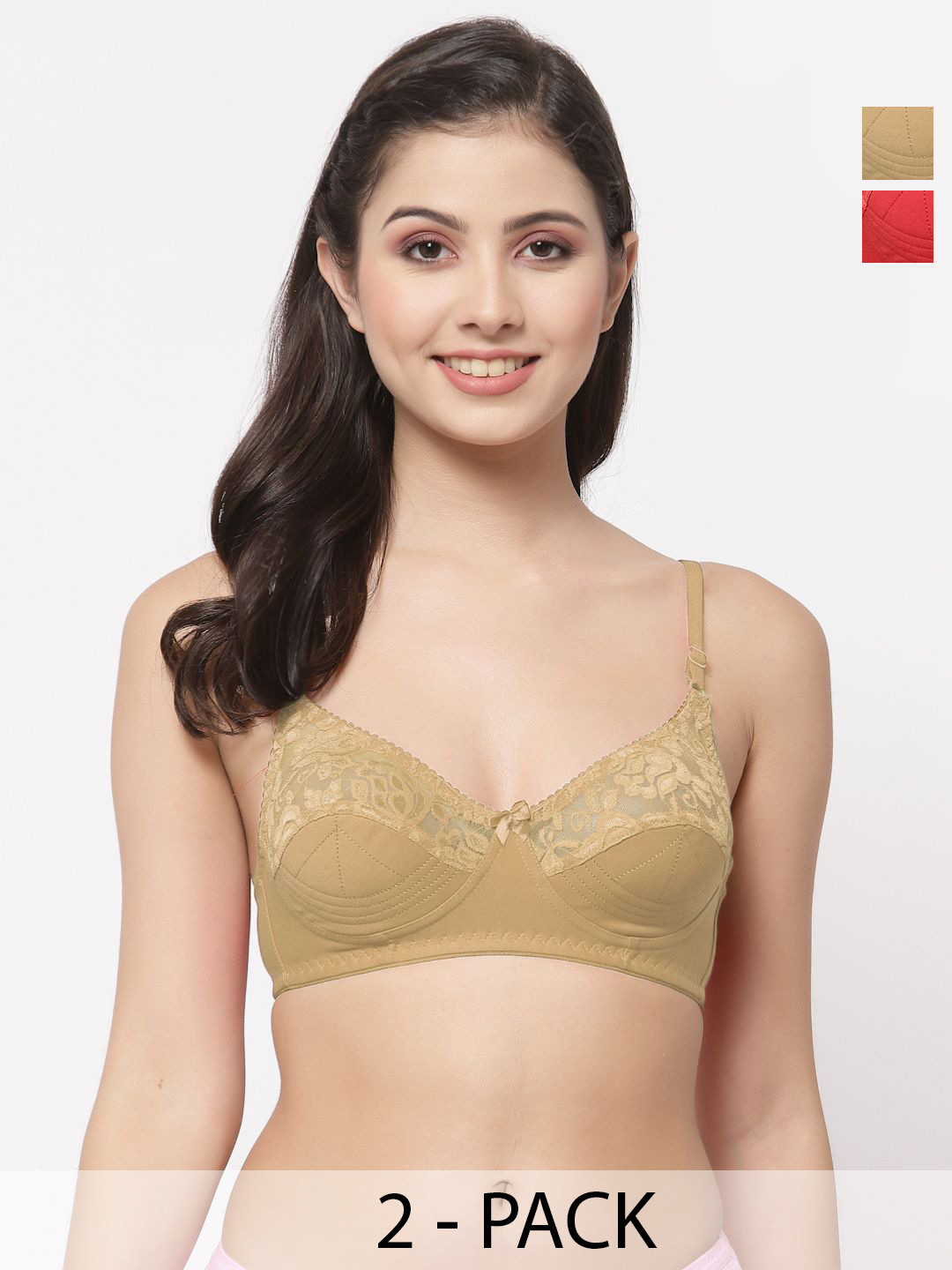 

Docare Bralette Bra Full Coverage, Red