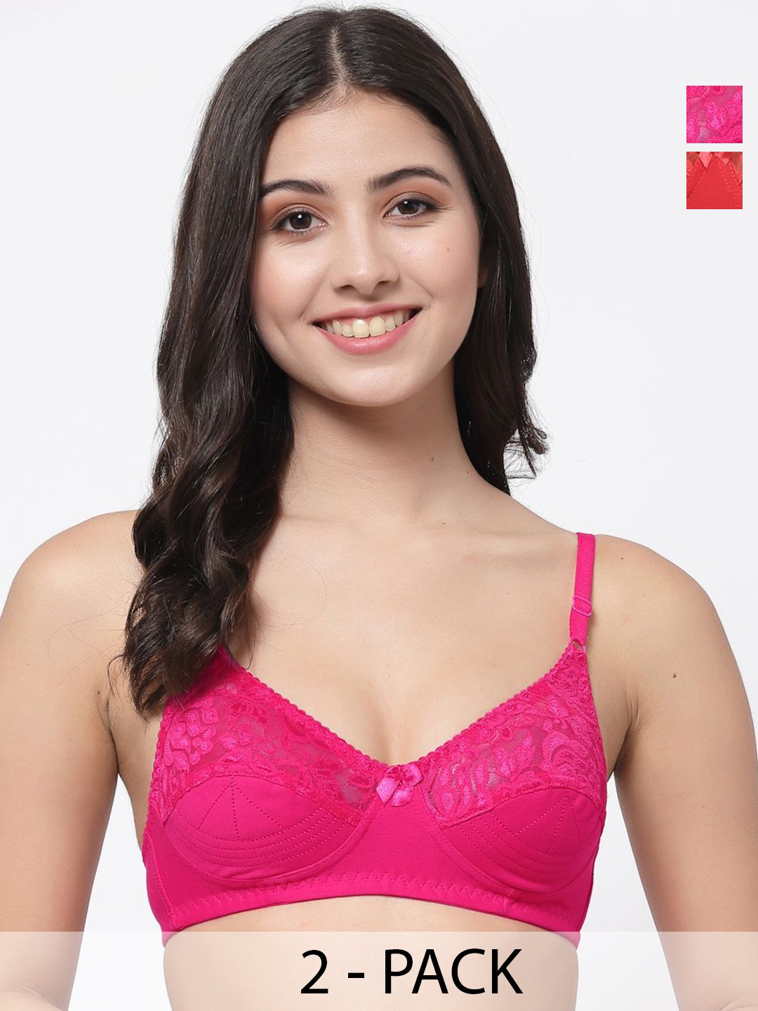 

Docare Bralette Bra Full Coverage, Red