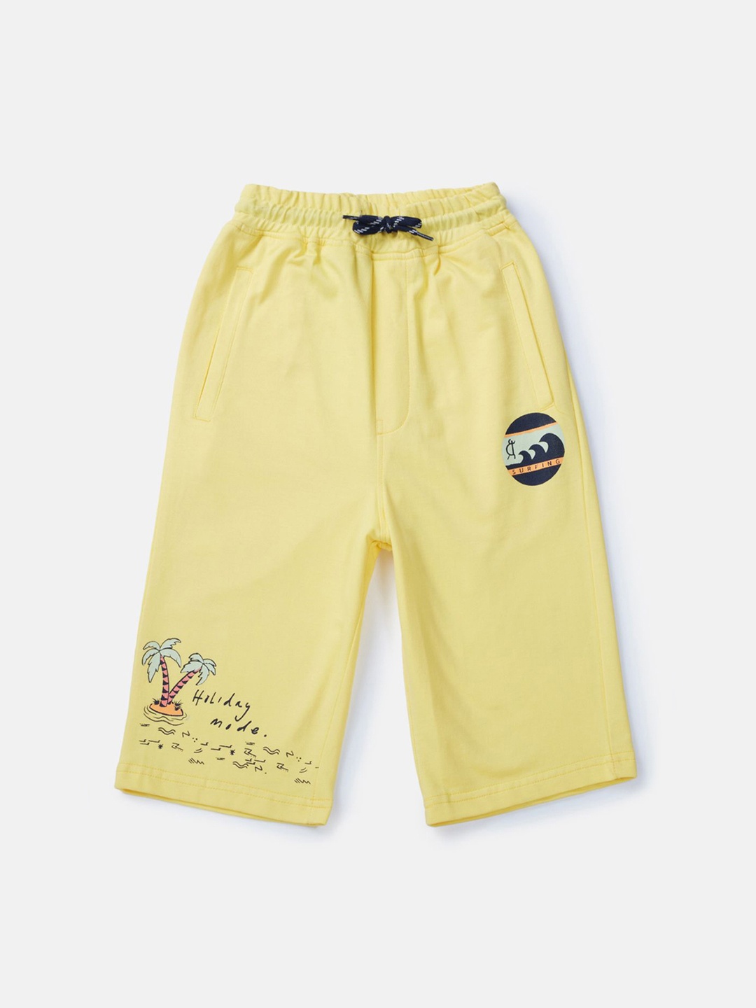 

Gini and Jony Boys Graphic Printed Regular Fit Shorts, Yellow