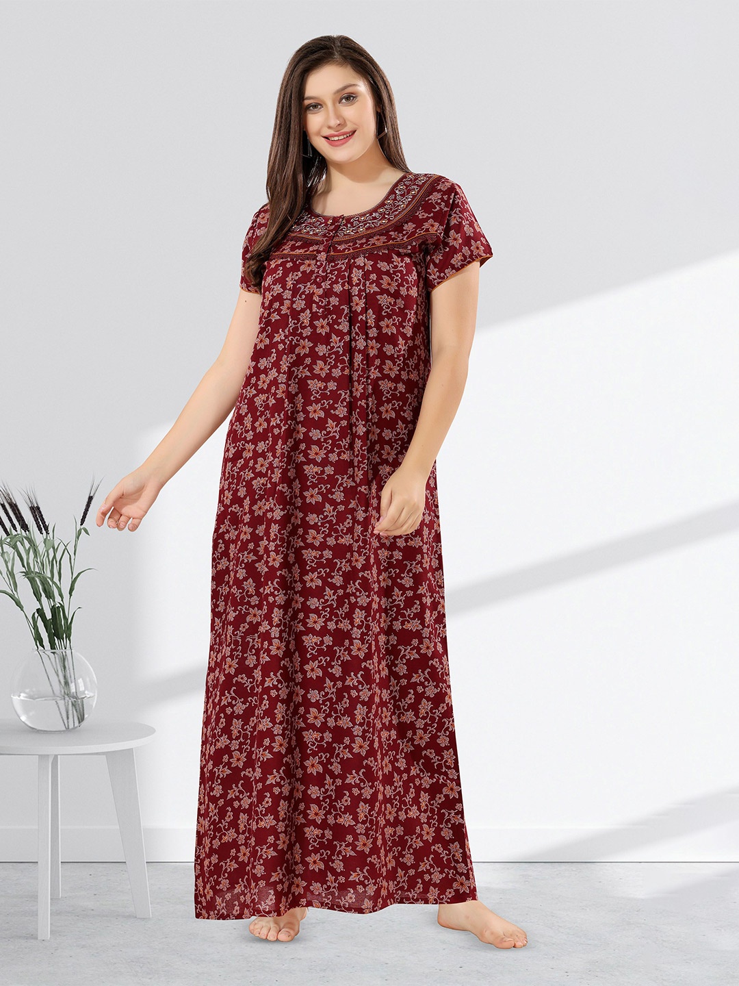 

Soulemo Printed Maxi Nightdress, Red