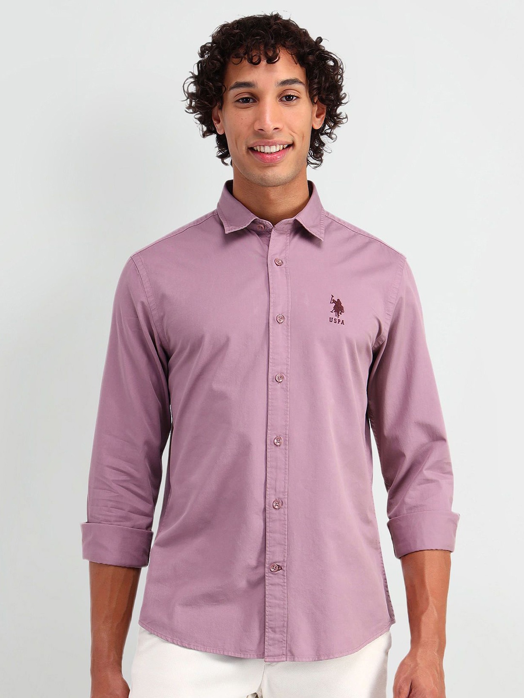 

U.S. Polo Assn. Denim Co. Men Slim Fit Opaque Casual Shirt, Pink