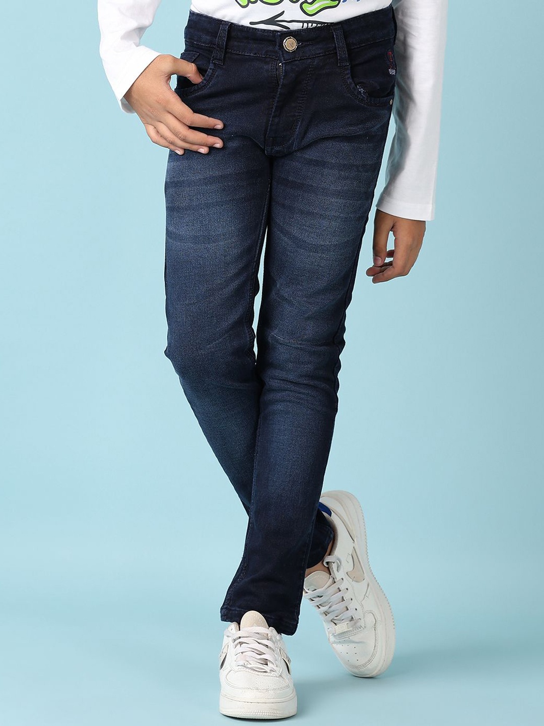 

V-Mart Boys Clean Look No Fade Regular Fit Jeans, Blue