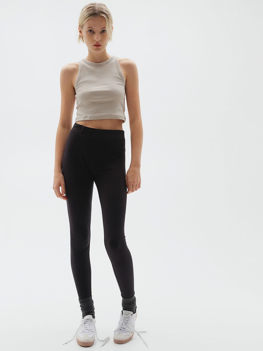 

H&M Women High-waisted Leggings, Black