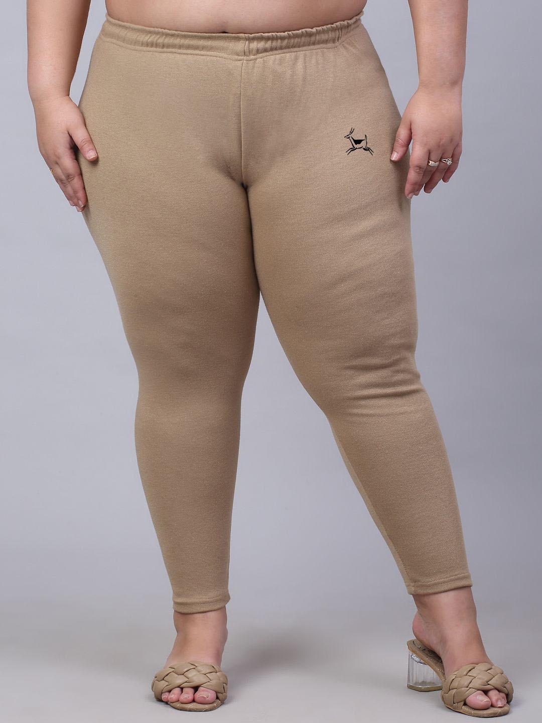 

Trend Level Women Mid-Rise Ankle-Length Leggings, Beige