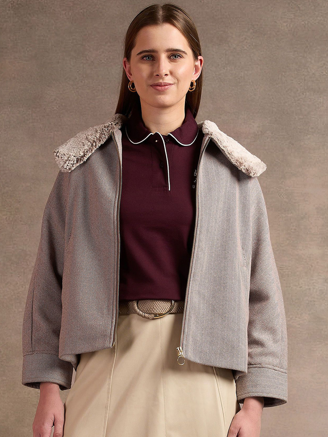 

U.S. Polo Assn. Women Long Sleeves Bomber Jacket, Brown