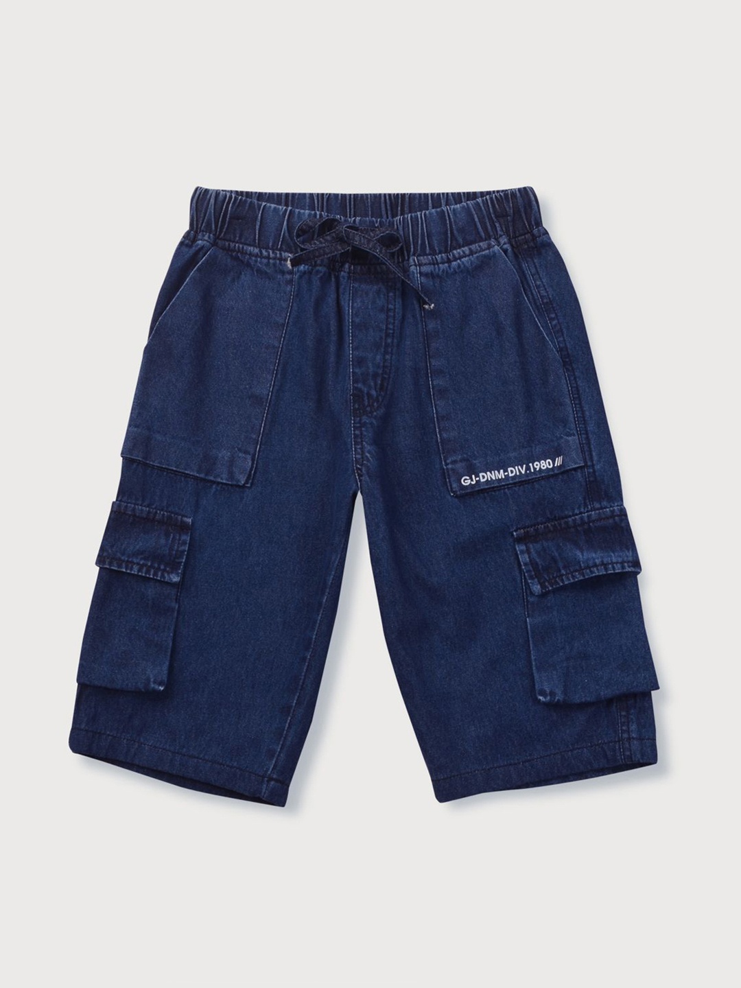 

Gini and Jony Boys Typography Washed Denim Regular Fit Shorts, Blue