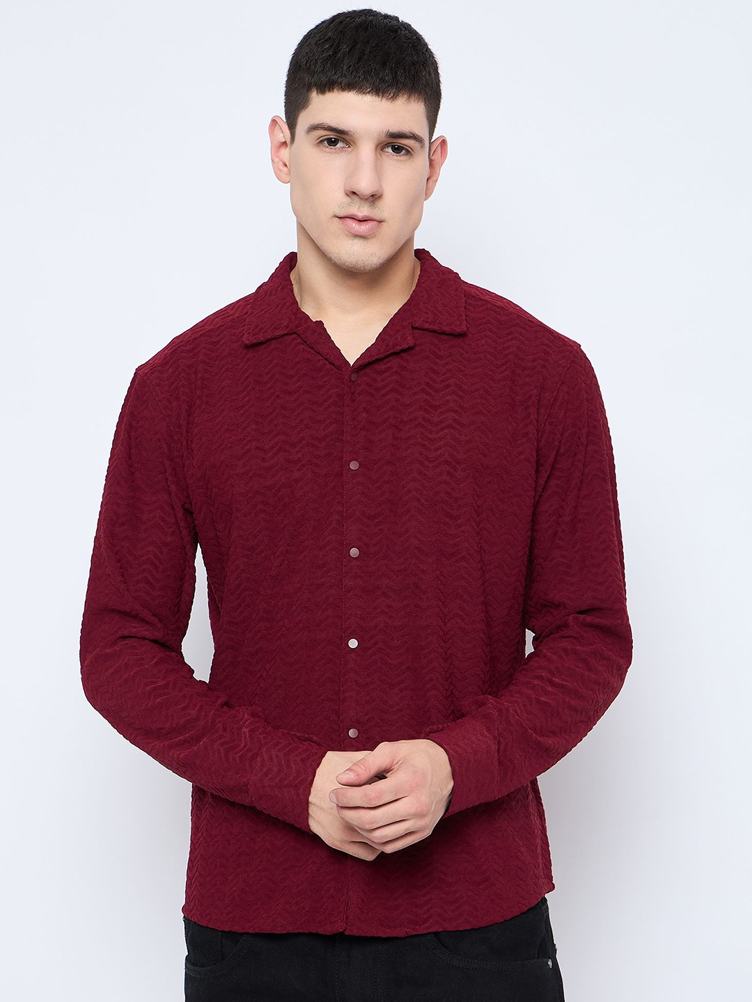 

Parcel Yard Men Comfort Opaque Party Shirt, Maroon