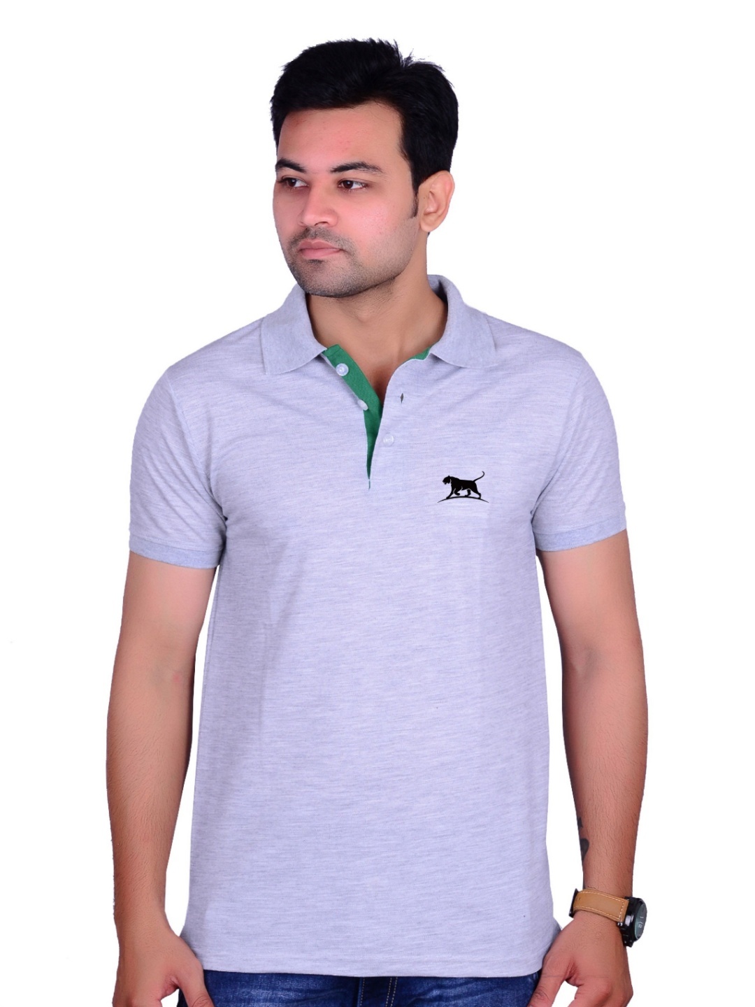 

LA MILANO Men Polo Collar Slim Fit T-shirt, Lavender