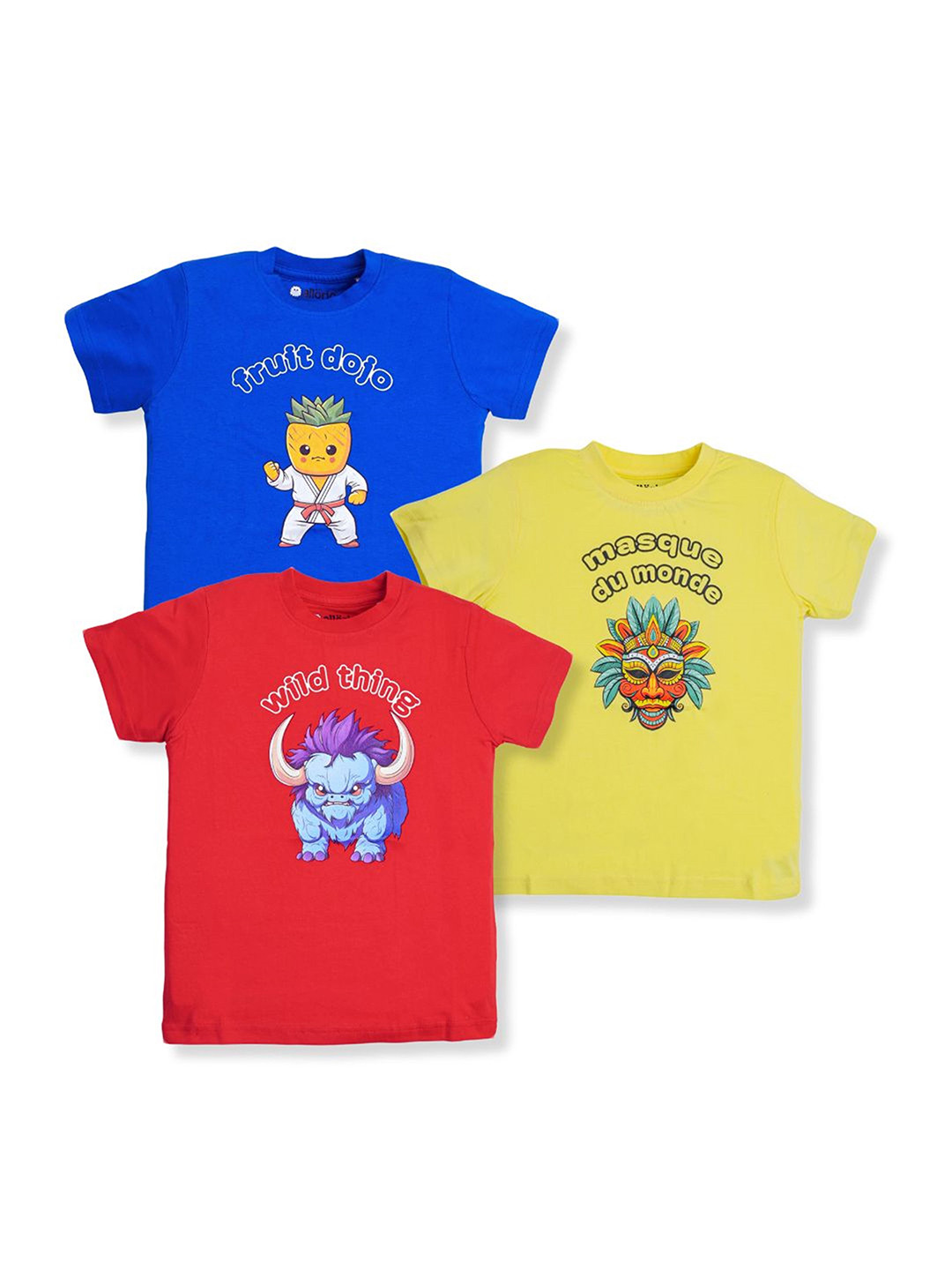 

allorio kids Boys 3 Printed Applique Slim Fit T-shirt, Multi
