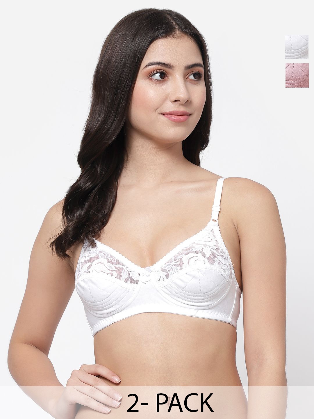 

Docare Bralette Bra Full Coverage, Pink