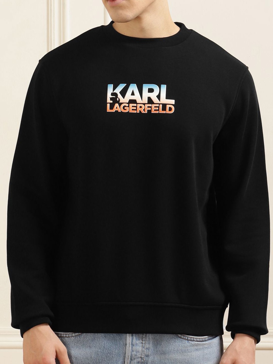 

Karl Lagerfeld Men Printed Sweatshirt, Black