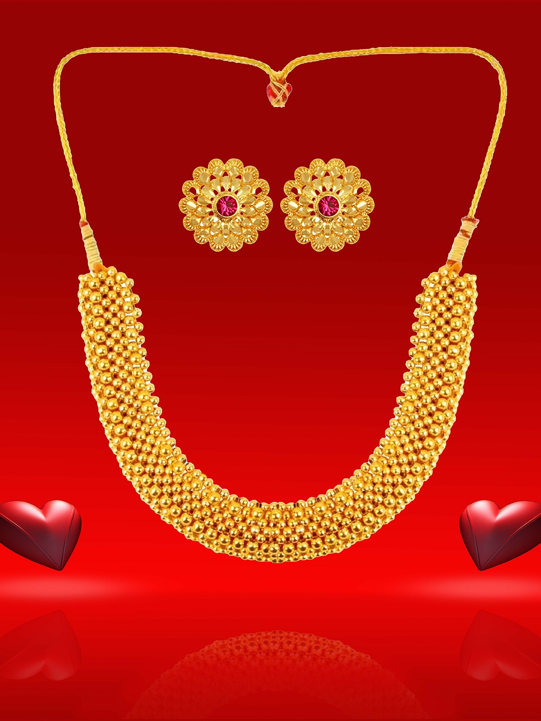 

Heer Collection Gold-Plated Stone-Studded Jewellery Set
