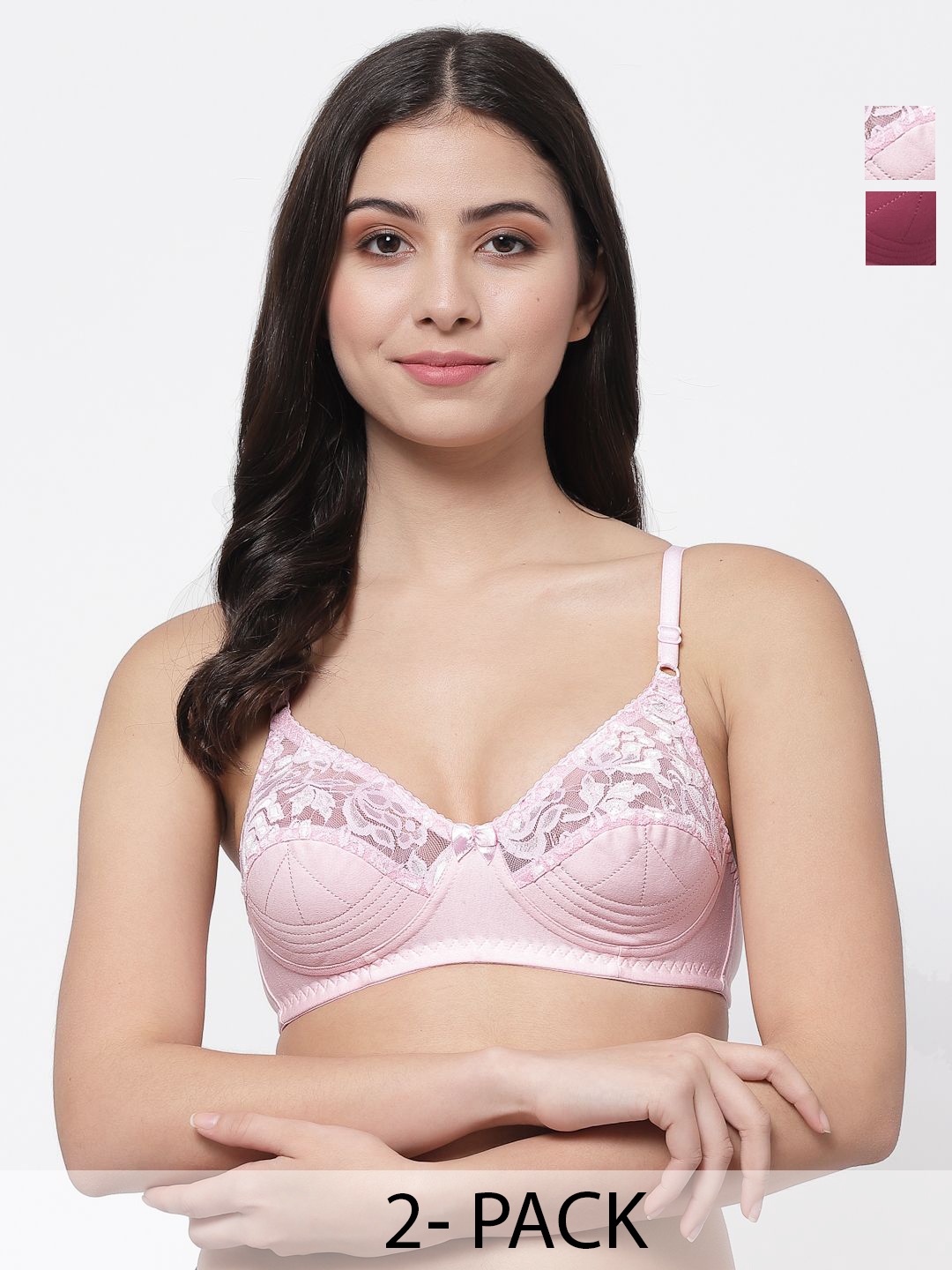 

Docare Bralette Bra Full Coverage, Pink