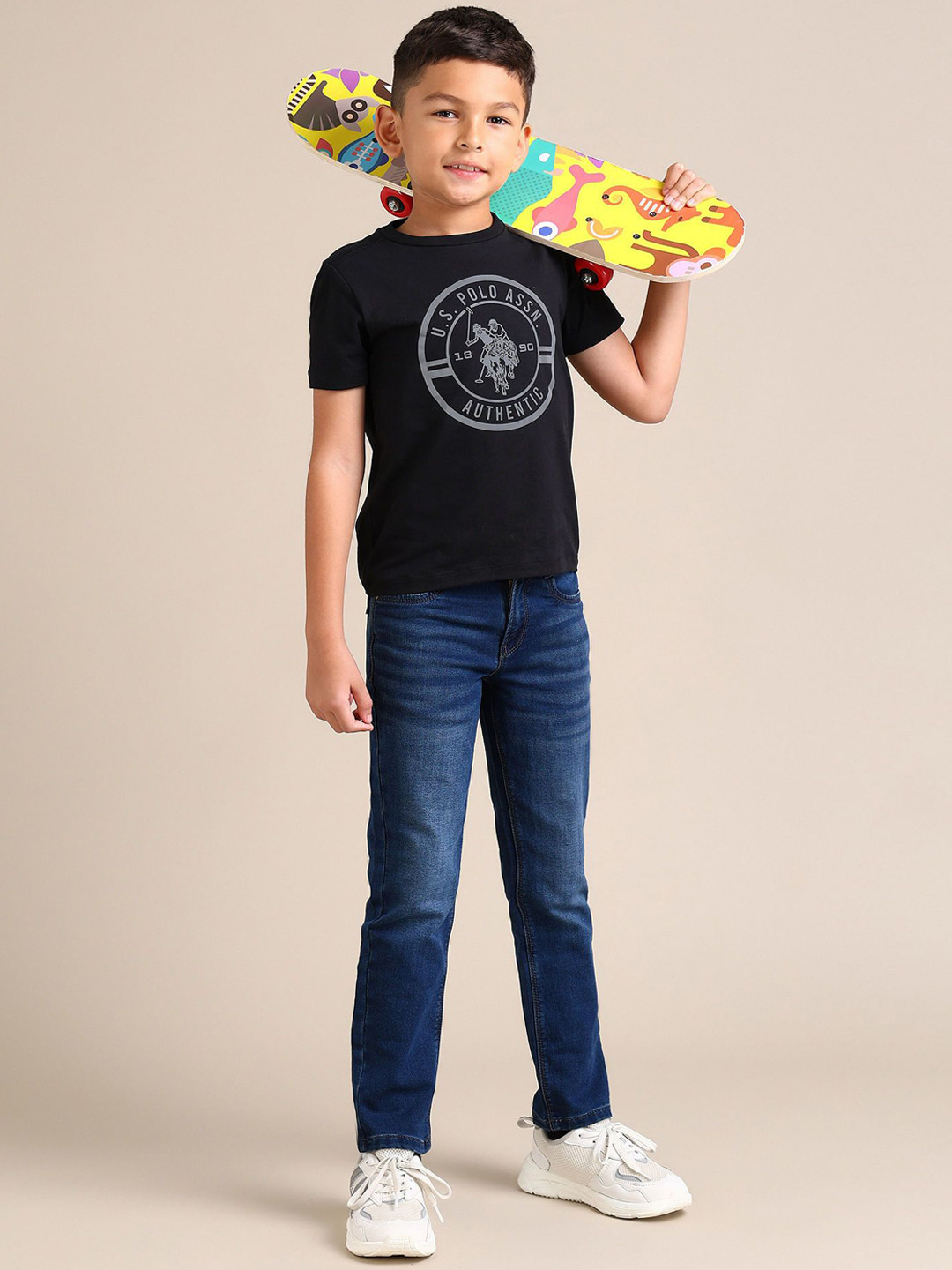 

U.S. Polo Assn. Kids Boys Cotton Urban Slim Slim Fit Heavy Fade Jeans, Blue