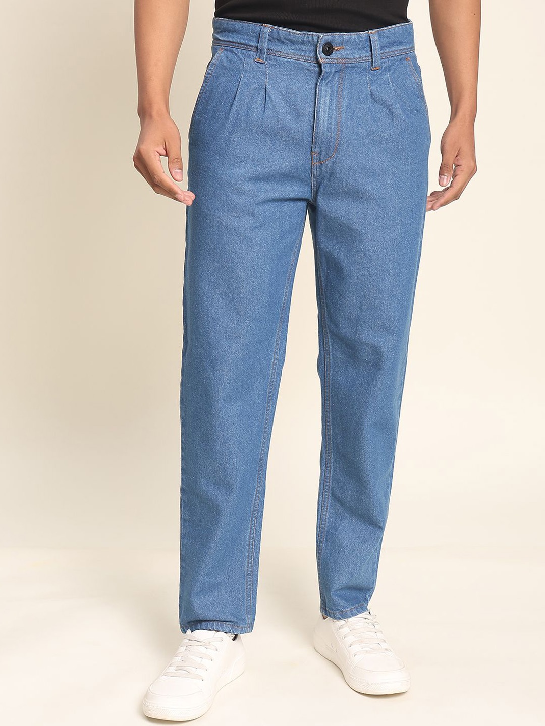 

The Roadster Lifestyle Co Pure Cotton Tapered Fit Men Jeans, Blue