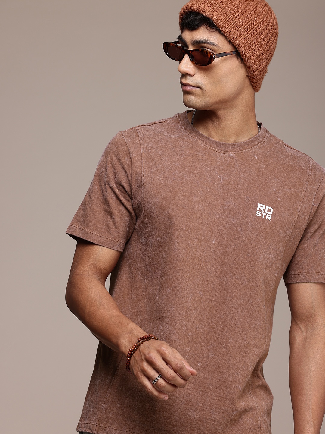 

Roadster Tie and Dye Pure Cotton T-shirt, Brown