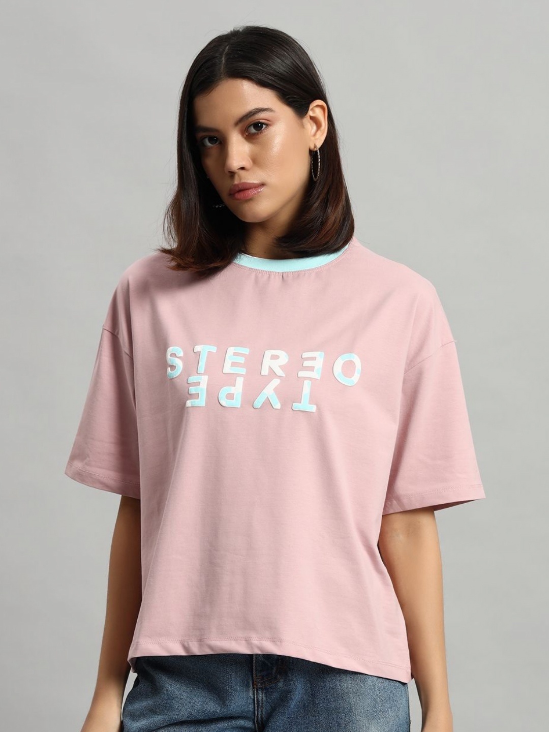 

AECK Women Typography Printed Round Neck Cotton T-shirt, Pink
