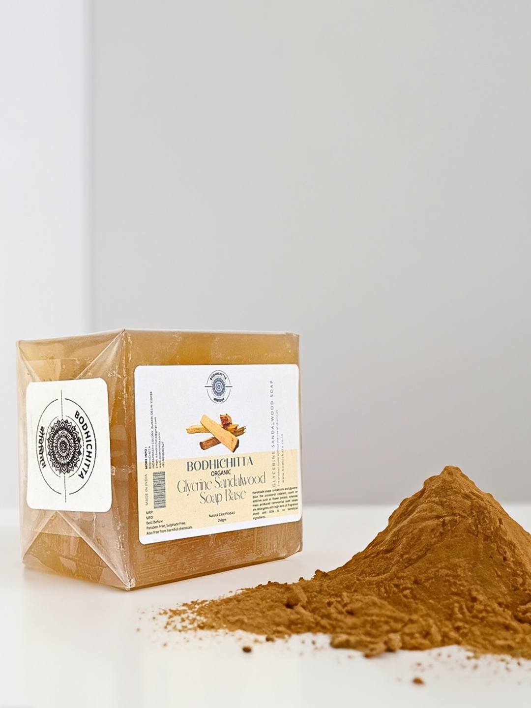 

Bodhichitta Organic Sandalwood Glycerin Soap Base- 250 gm, Brown