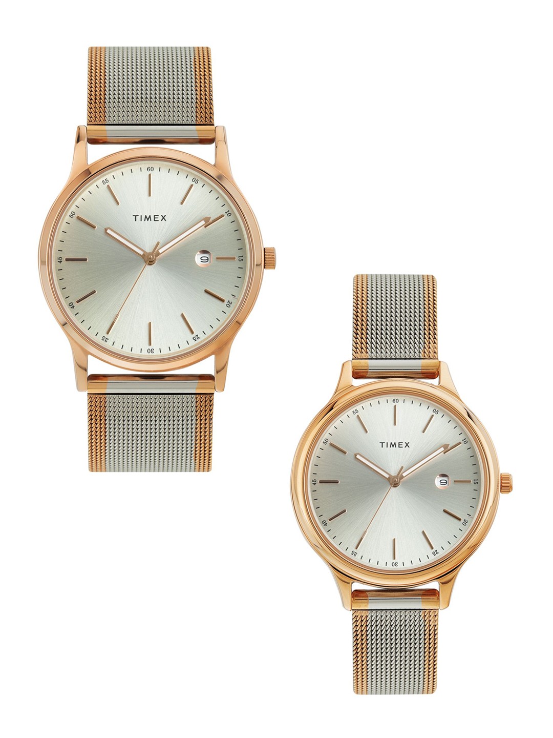 

Timex Unisex Brass Dial & Stainless Steel Bracelet Style Straps Analogue Watch TW00ZR513, Beige