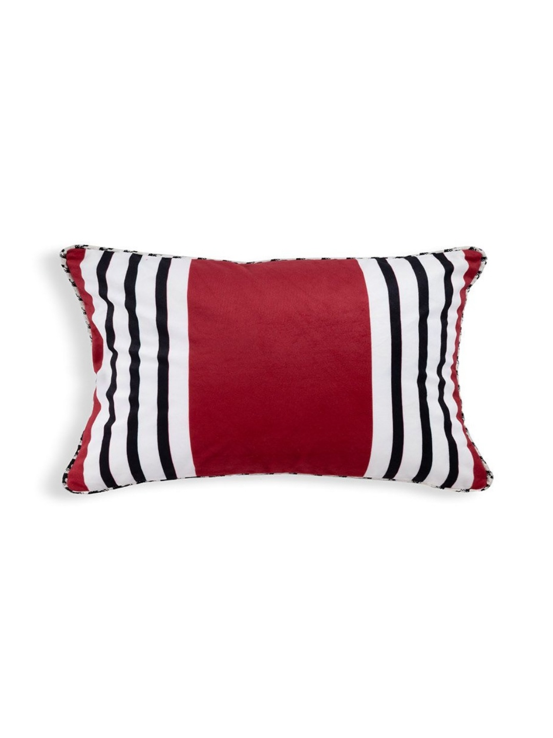 

ONSETHOMES Red & White Striped Rectangle Velvet Cushion Covers