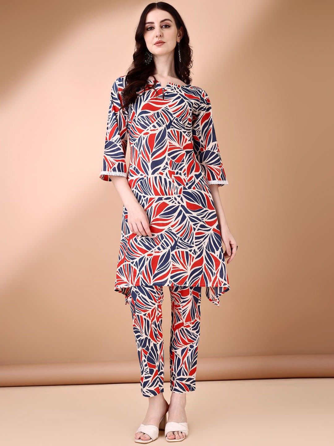 

Anouk Printed Pure Cotton Tunic & Trousers, White