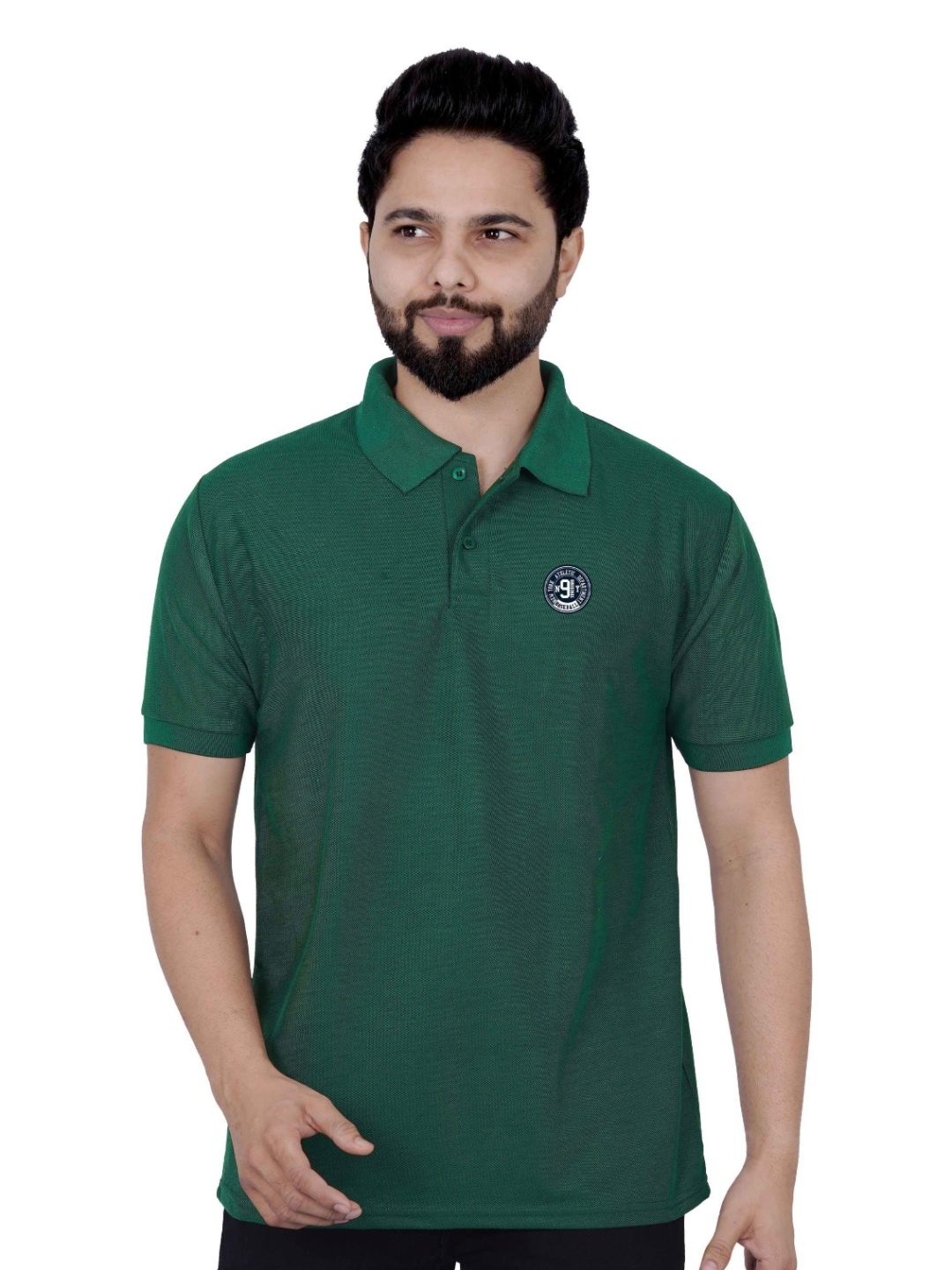 

LA MILANO Men Cotton Polo Collar Slim Fit T-shirt, Green