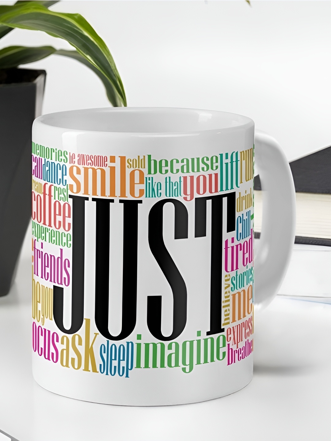 

Indigifts White & Green Text or Slogans Printed Ceramic Glossy Mugs
