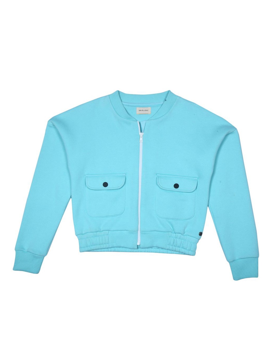 

Gini and Jony Girls Cotton Bomber with Patchwork Jacket, Blue