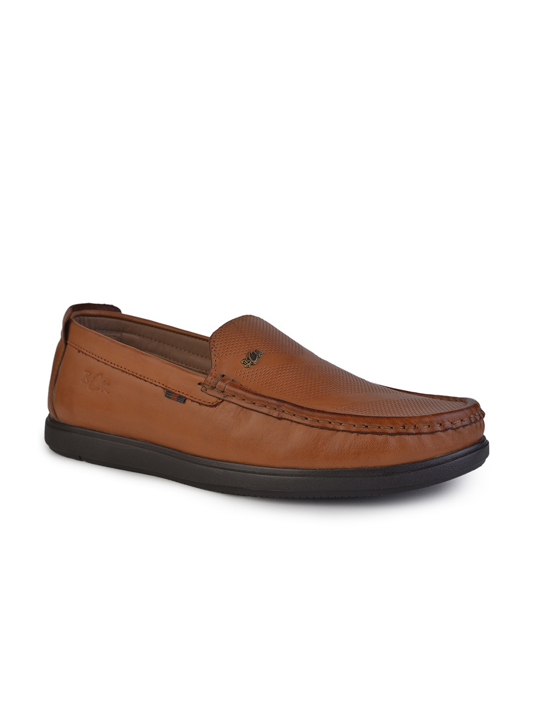 

Buckaroo Men Solid Leather Boat Shoes, Tan