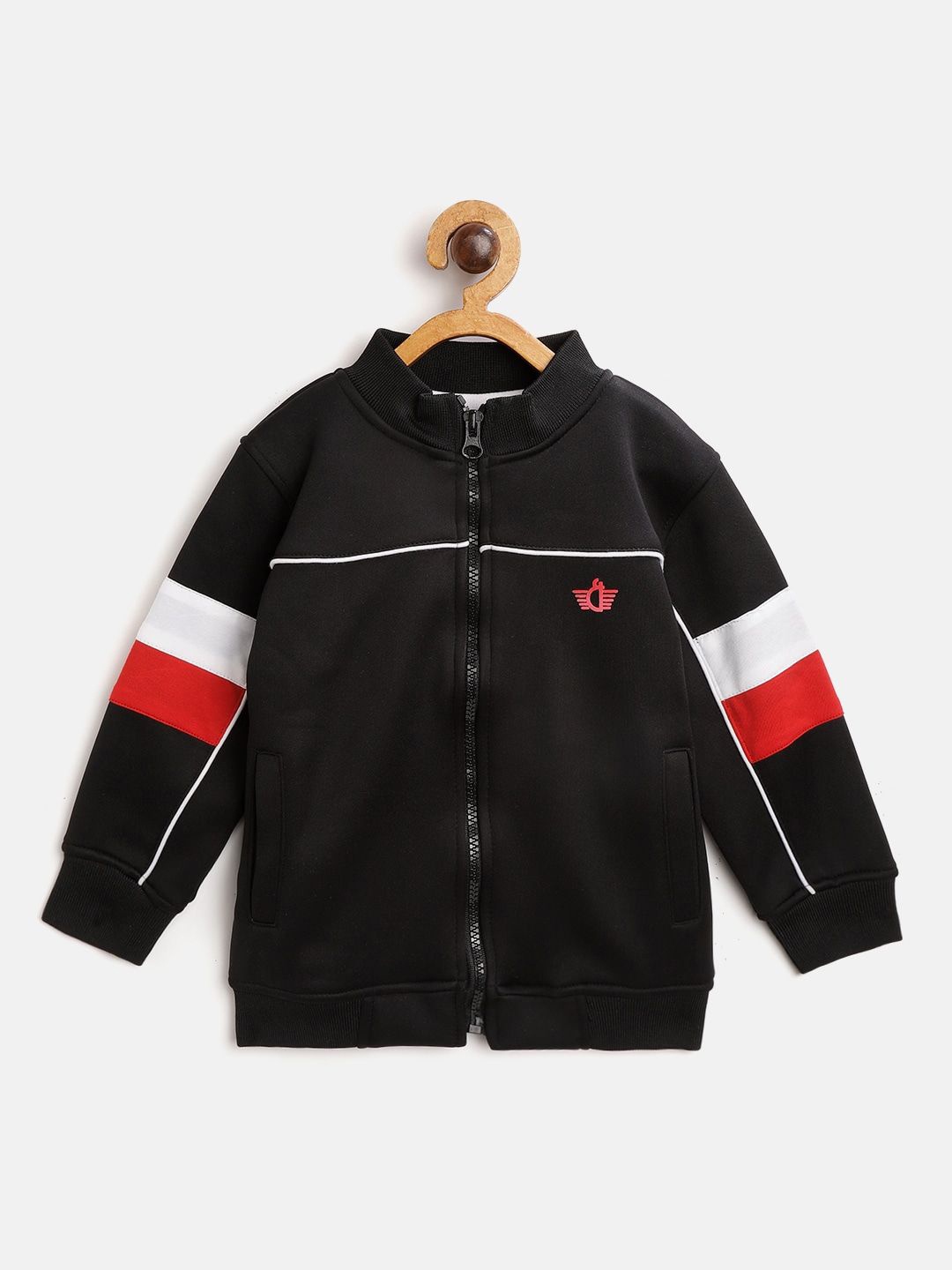 

Gini and Jony Boys Typography Colourblocked Bomber Jacket, Black